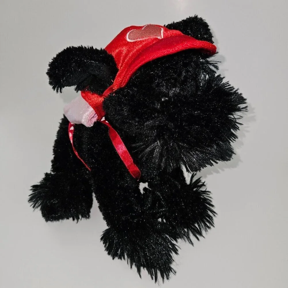 Black Puppy Dog Plush Valentine's Day Cute Love Backpack Scottie Toy Gift